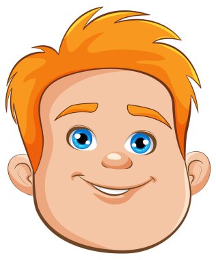 Çizgi film stili vektör çizimi olan neşeli, tombul bir genç adam.