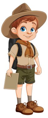 Scout Boy Çizgi Film Karakteri Çizimi