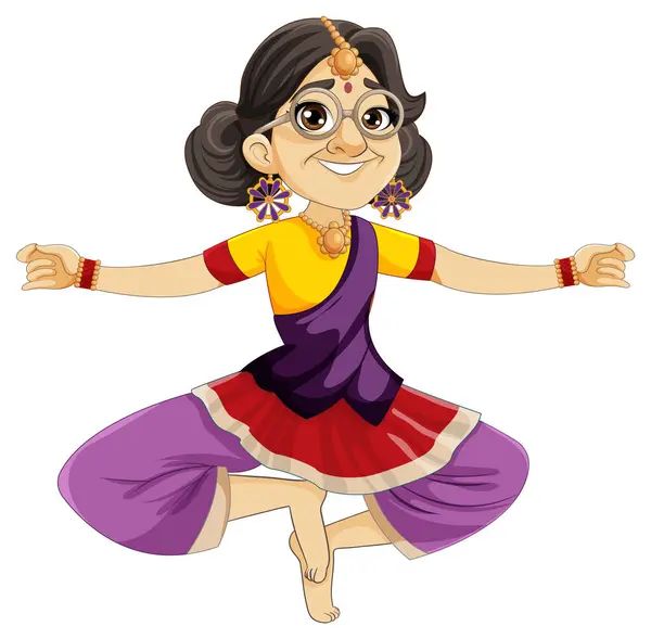 Indische Comicfiguren Traditionellem Kulturellen Outfit — Stockvektor