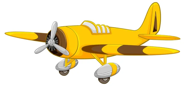 Ilustración Dibujos Animados Avión Clásico Época Aislado Sobre Fondo Blanco — Archivo Imágenes Vectoriales