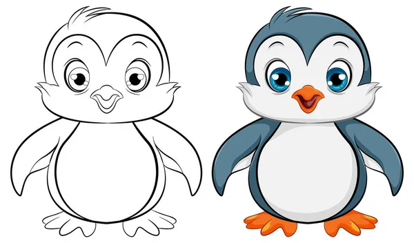 Uma Ilustração Desenho Animado Vetorial Pinguim Bebê Bonito Isolado Fundo —  Vetores de Stock