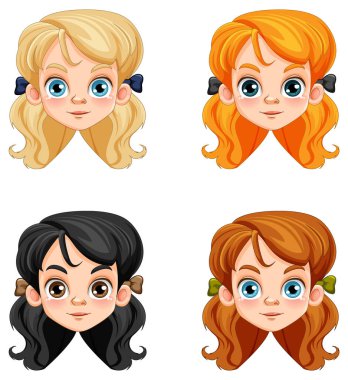Farklı Kızların Koleksiyonu Çizgi Film Çizimleri