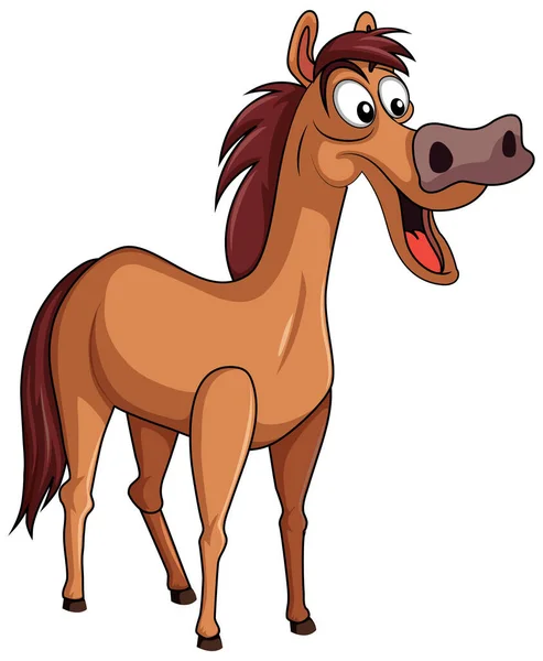 Ein Braunes Pferd Zeichentrickfigur Illustration — Stockvektor