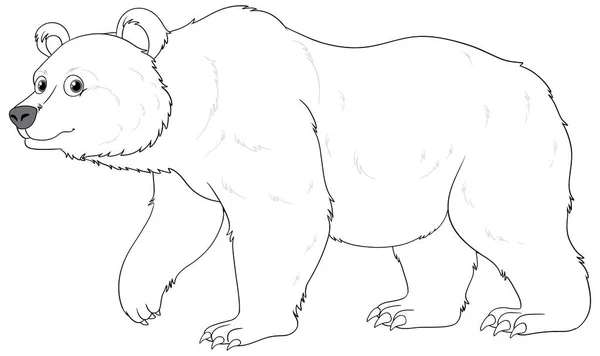 白い背景に白クマの孤立したベクトル漫画イラスト — ストックベクタ