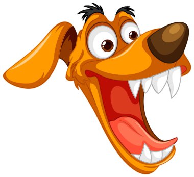 Şirin, çılgın köpek çizgi film kafa çizimi.