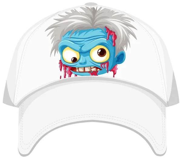 Vector Cartoon Illustration Zombie Character Screening Hat — Stock Vector