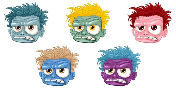 Old Grumpy Zombie Man Vector Cartoon Illustration Style — Stock Vector