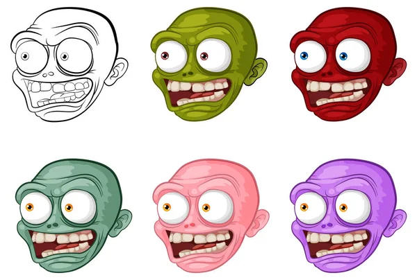 Een Verzameling Van Vector Cartoon Zombie Illustraties Schetst — Stockvector