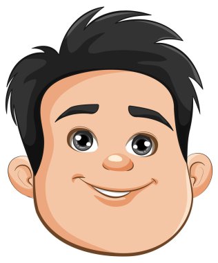 Çizgi film stili vektör çizimi olan neşeli, tombul bir genç adam.