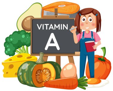 A vitamini hakkında eğitim alan öğrenci