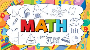 Formül Kenarlığı Arkaplan İllüstrasyonuna sahip Metin Matematiği