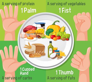 Gıda Makronbesin seti: Görsel Rehber çizimi