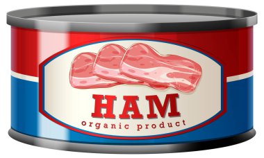 Teneke Kutu Vektör illüstrasyonundaki Jambon