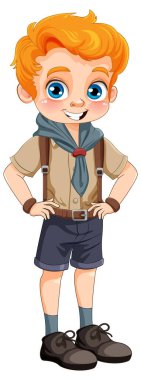 Scout Boy Çizgi Film Karakteri Çizimi