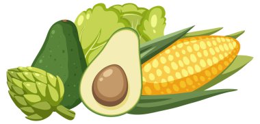 Sağlıklı yiyecekler grubunun canlı bir temsili.