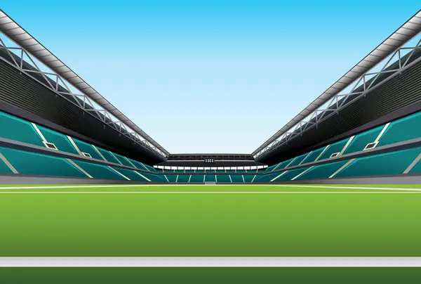 Illustration Empty Football Stadium Devoid Any Activity — Stock Vector