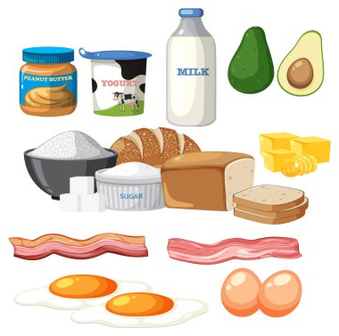 Organik gıda üretiminin renkli vektör karikatürü çizimi