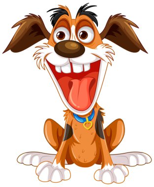 Sevimli çılgın köpek çizgi film çizimi