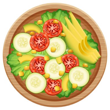 Çeşitli taze malzemelerle sağlıklı ve ferahlatıcı bir salata.