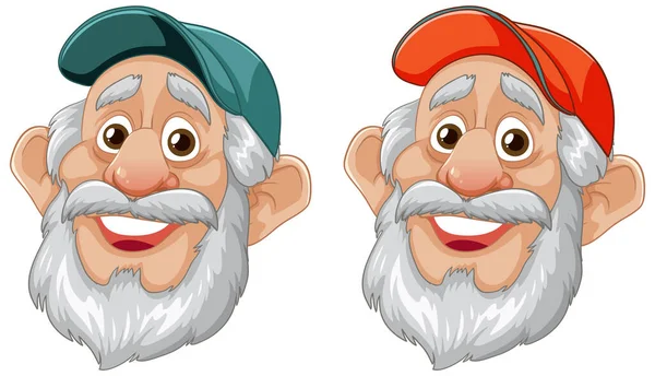 Vector Cartoon Illustration Old Man Distinguished Appearance — Stock Vector