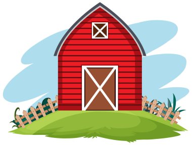 Klasik bir kırmızı ahır temsili