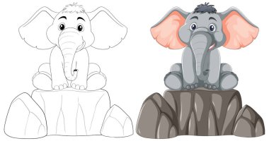 Neşeli bir bebek filin vektör çizimi