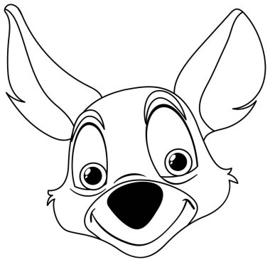 Mutlu bir köpeğin yüzünün vektör çizimi