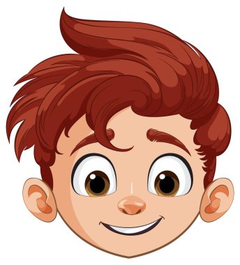 Gülümseyen bir çocuğun yüzünün vektör grafiği