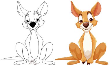 Çizilmiş ve renkli bir köpeğin vektör çizimi