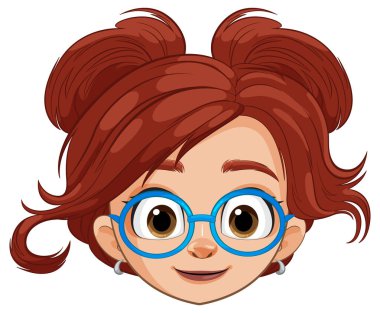 Gülümseyen genç bir kızın vektör çizimi