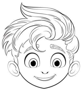 Mutlu bir gencin yüzünün vektör çizimi.