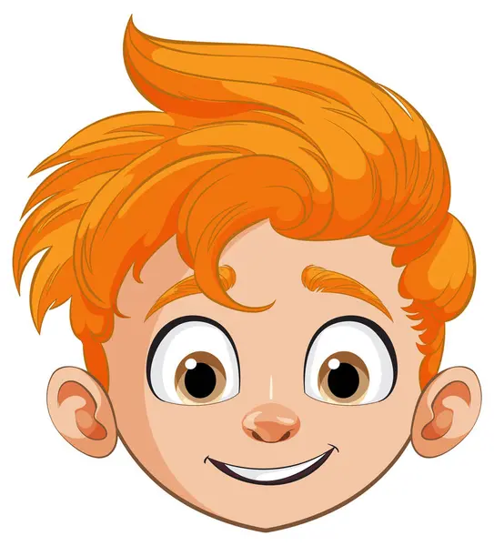 一个红头发的快乐男孩的矢量图解 — 图库矢量图片