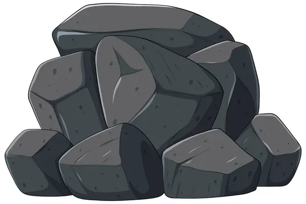 Векторная Иллюстрация Стопки Серых Камней — стоковый вектор