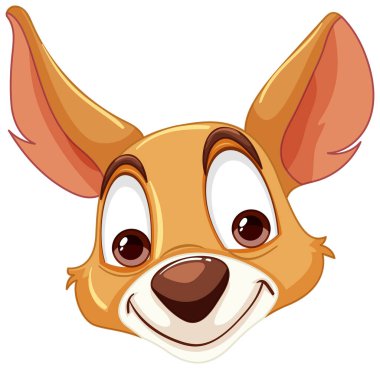 Mutlu bir kanguru yüzünün vektör çizimi