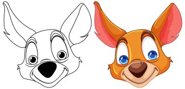 Çizgi filmdeki bir köpeğin çizgi romandan renge dönüşümü