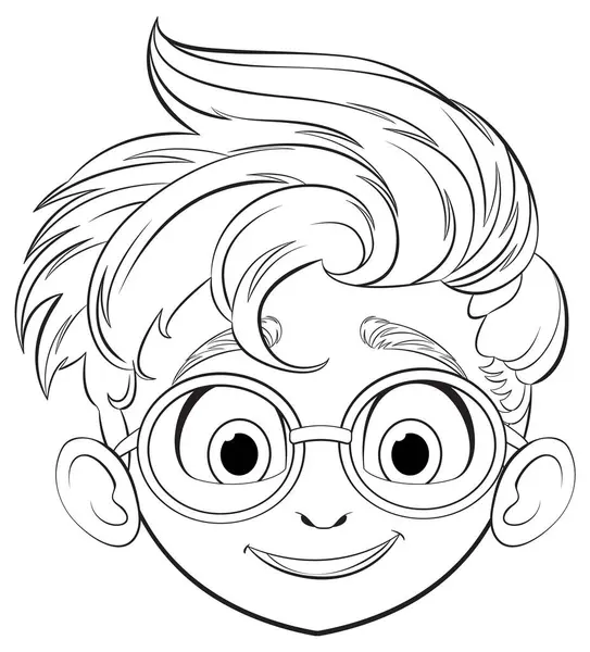 Gülümseyen genç bir çocuğun vektör çizimi.