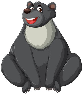 Oturan mutlu bir ayının vektör çizimi