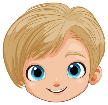 Gülümseyen genç bir çocuğun vektör çizimi