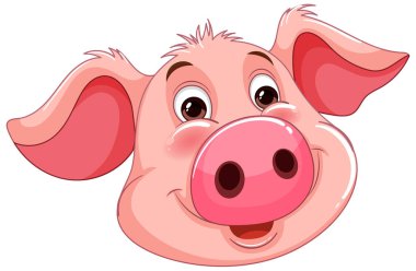 Gülümseyen pembe domuz suratının vektör grafiği