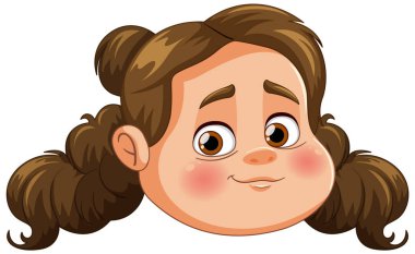 Gülümseyen genç bir kızın vektör çizimi