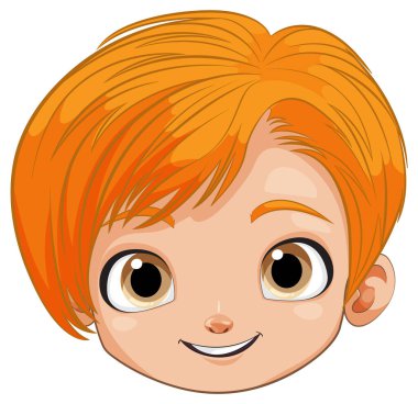 Genç ve mutlu bir çizgi film çocuğunun vektör çizimi.