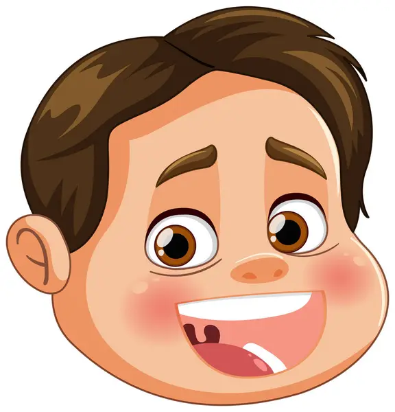 Vektorová Ilustrace Šťastného Mladého Chlapce Usmívajícího — Stockový vektor