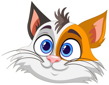 Şirin, kaprisli kedi suratının vektör grafiği