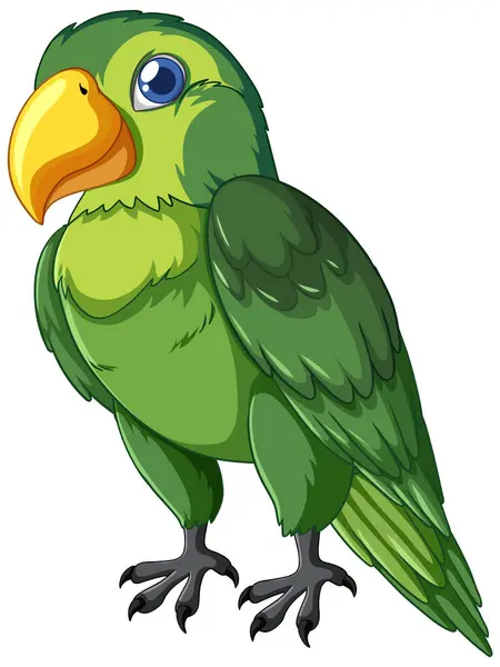 Canlı Yeşil Bir Papağan — Stok Vektör
