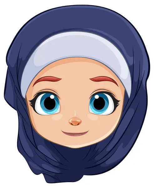 Vektorillustration Eines Mädchens Mit Hijab — Stockvektor