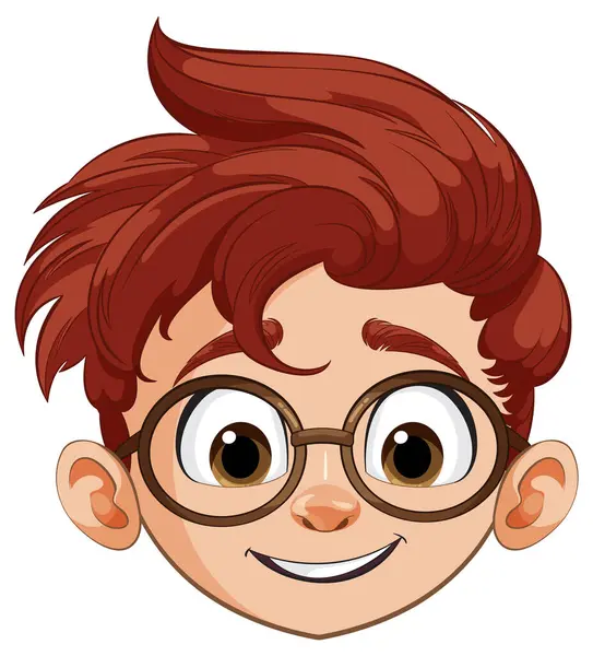 Vektorová Grafika Usměvavého Chlapce Rudými Vlasy — Stockový vektor