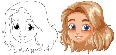 Bir kızın portresinin vektör dönüşümü