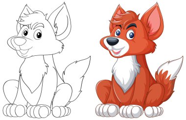 Siyah beyaz renkli bir köpek tasviri