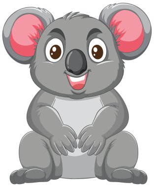 Sevimli bir koala çizimi ve dostane bir gülümseme.