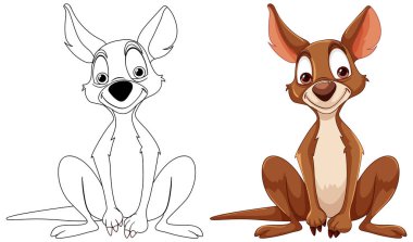 Çizilmiş ve renkli bir köpeğin vektör çizimi